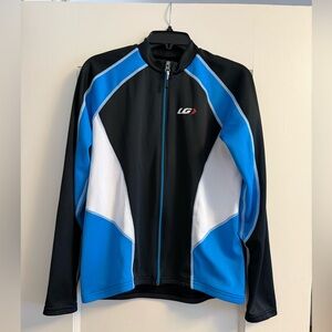 Louis Girneau Blue and Black Cycling women’s full zipper jacket fleece layer XL